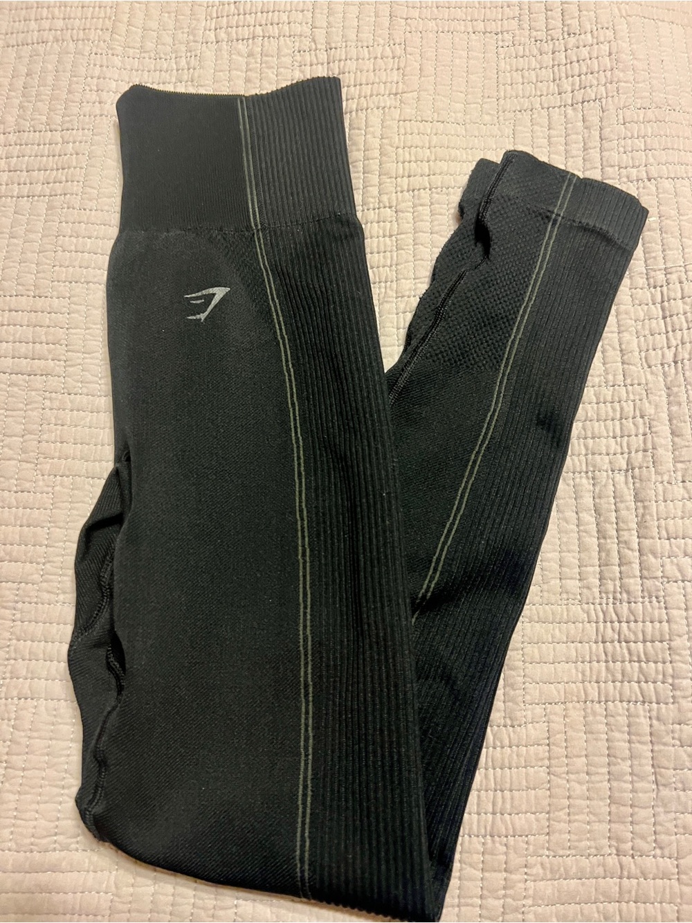 Gymshark Black Ribbed High-Waist Seamless Leggings